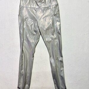 Fabletics Iridescent Silver High-Waist Leggings